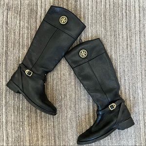 Tory Burch Riding Boots in Black Leather